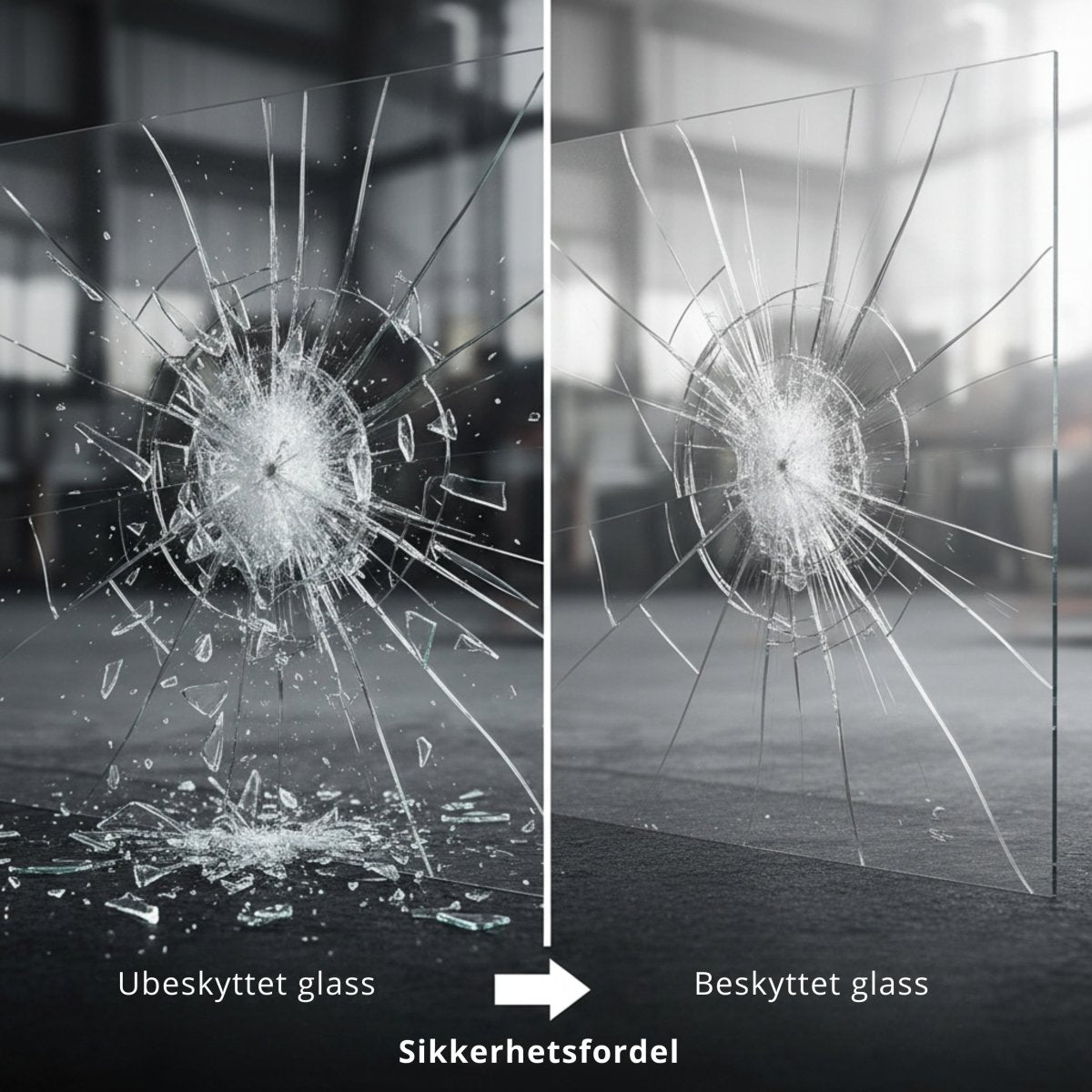 Sikkerhetsfolie transparent for glass og speil - Lindas Dekor
