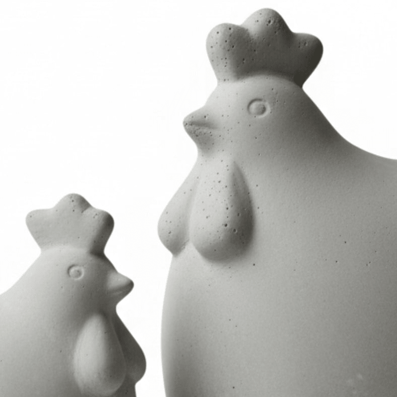 2 - pk DBKD Concrete Hen 14 cm + 18 cm påskpynt - Lindas Dekor