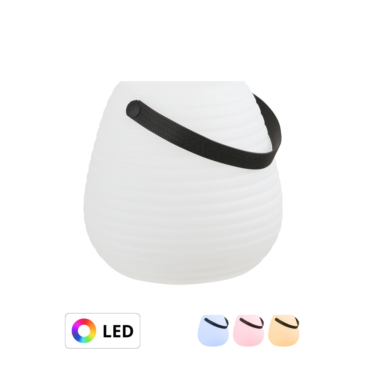 Derry LED lampe hvit med sort håndtak