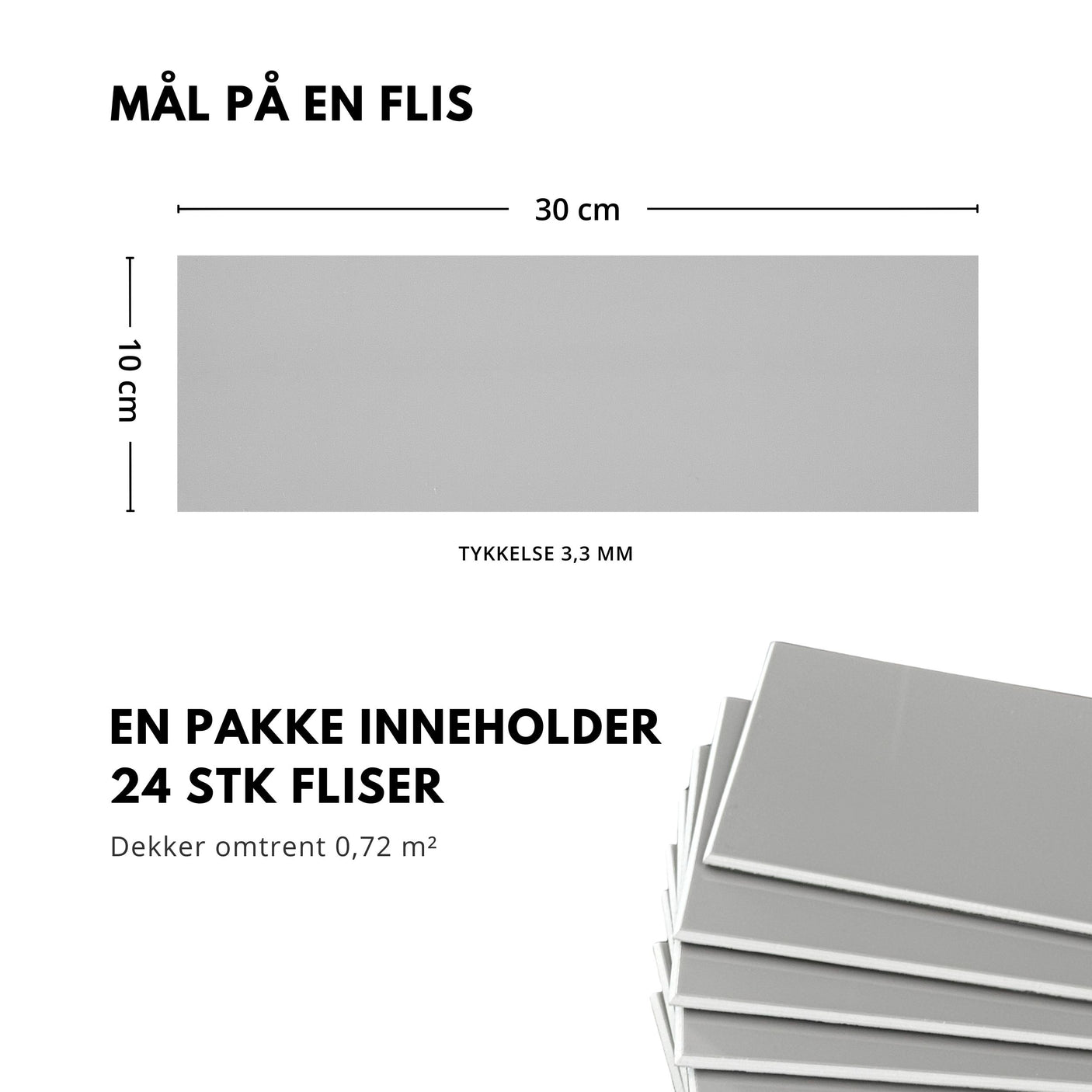 Hailey grå selvklebende veggfliser