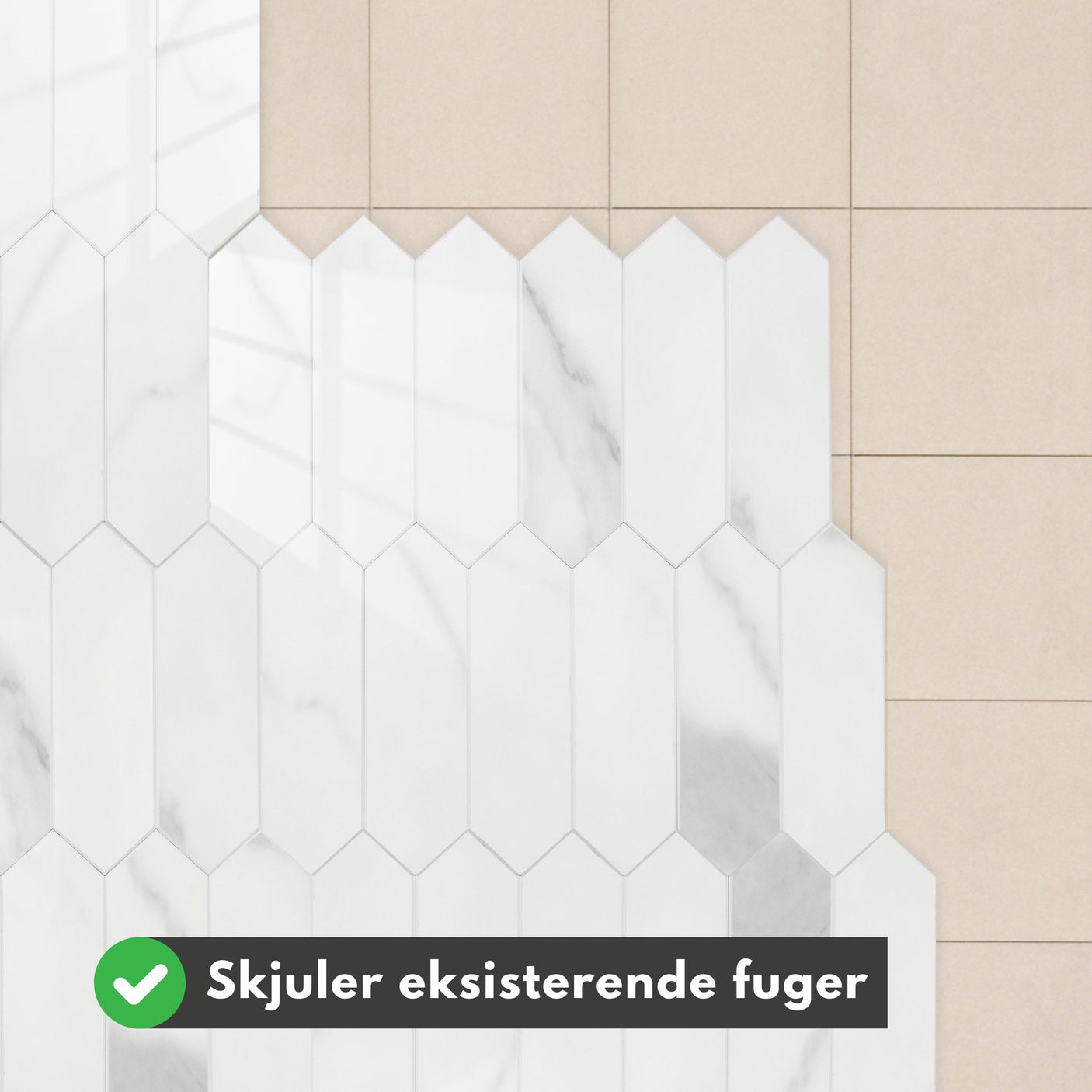 Caia lang hexagon selvklebende veggfliser