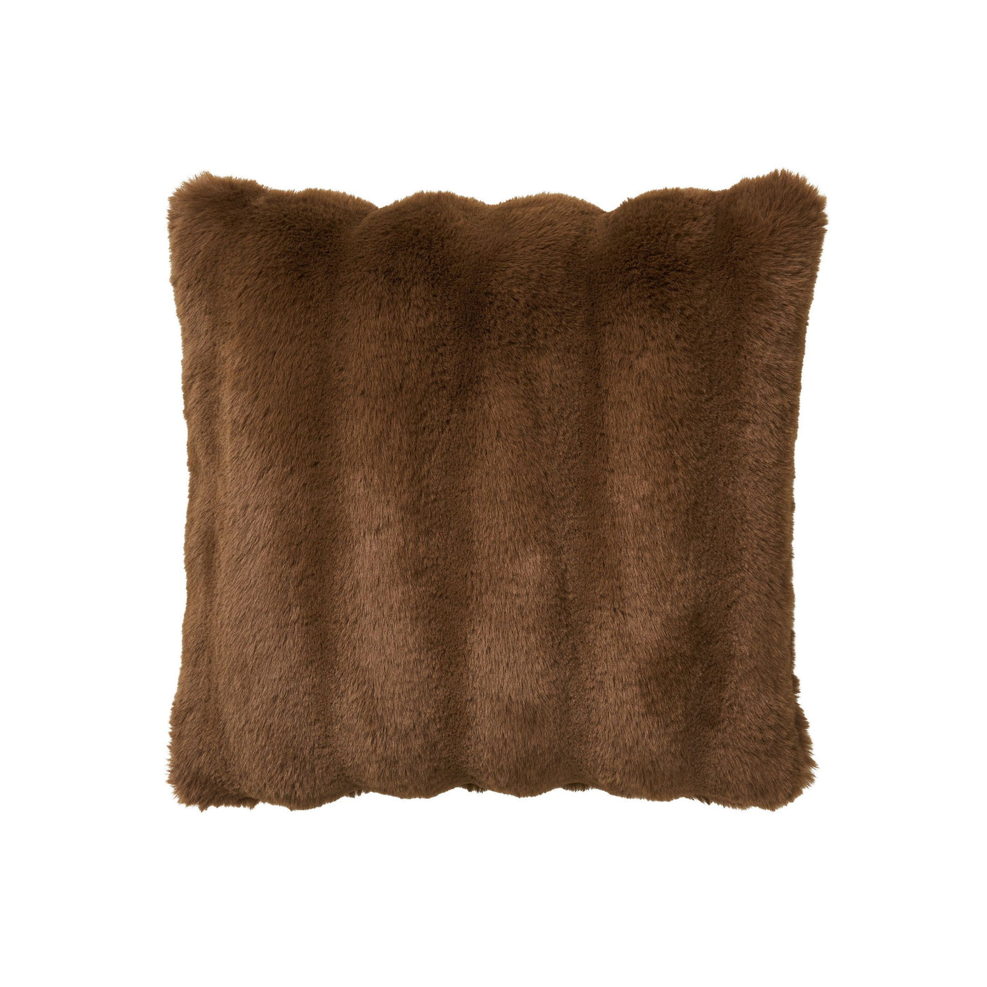 Galena pute i brun kunstpels 45×45 cm – myk pyntepute til sofa eller seng