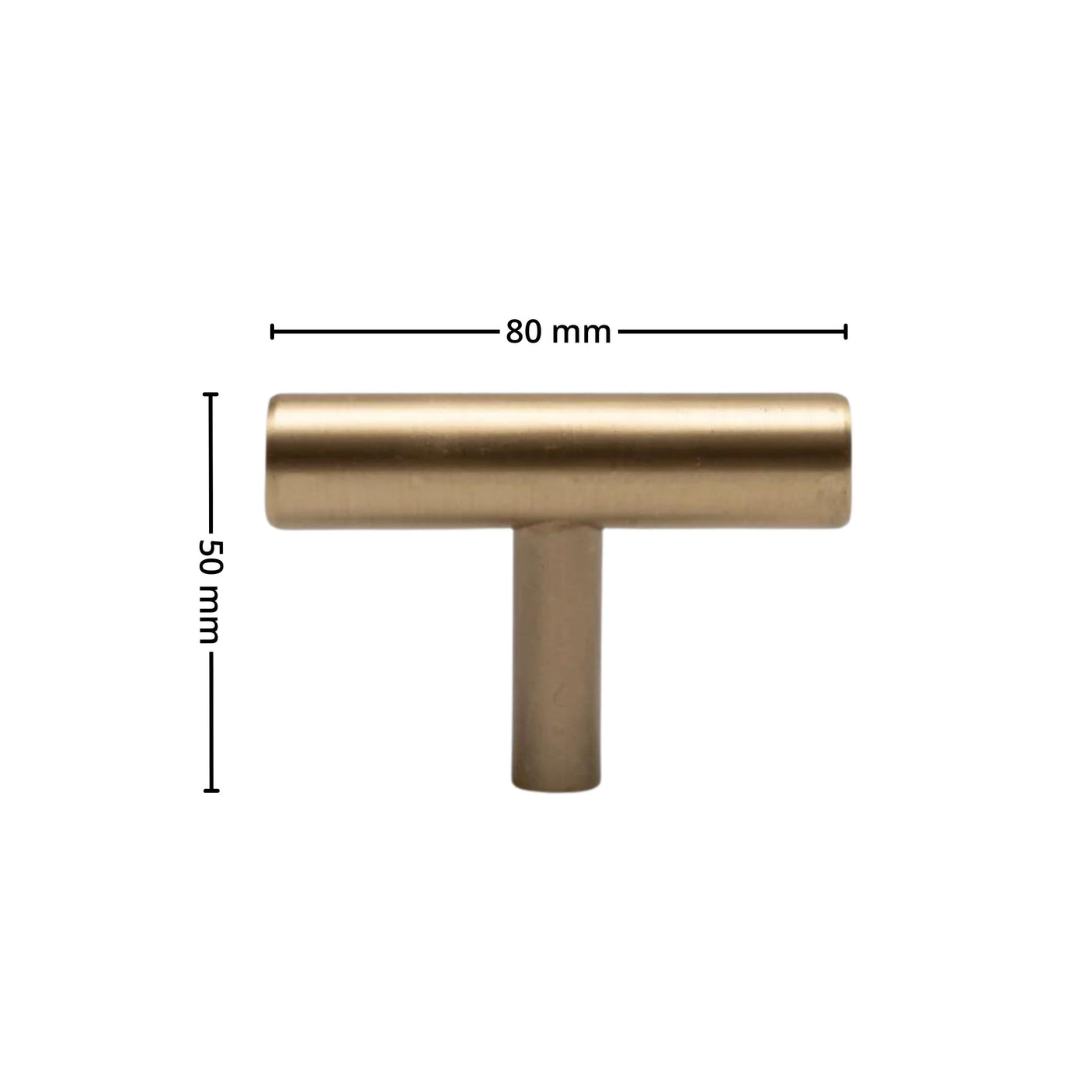 Madrid T-bar håndtak, børstet messing