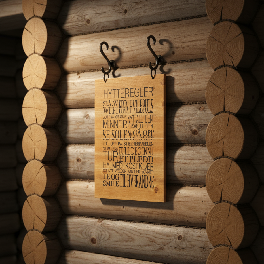 Skilt hytteregler natur