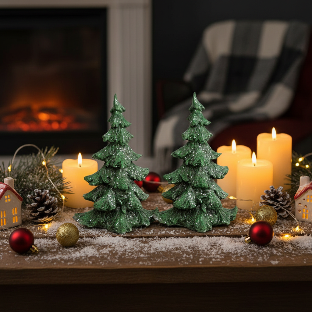 Miniatyr juletre 22,5 cm med snø, perfekt til bordpynt og vinduskarm