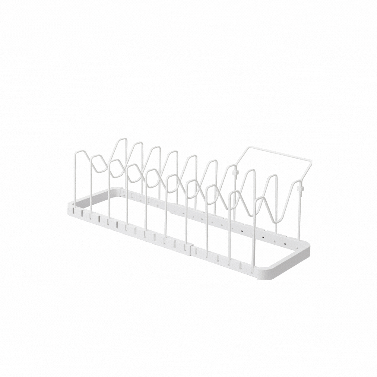 Justerbar lokk- og panneholder hvit