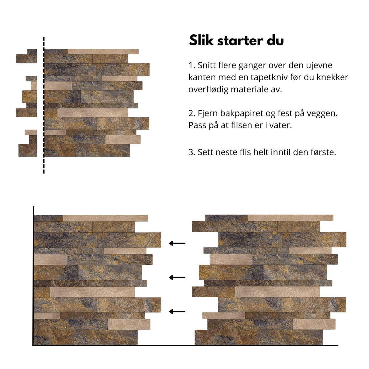 Vareprøve: Karoline selvklebende fliser