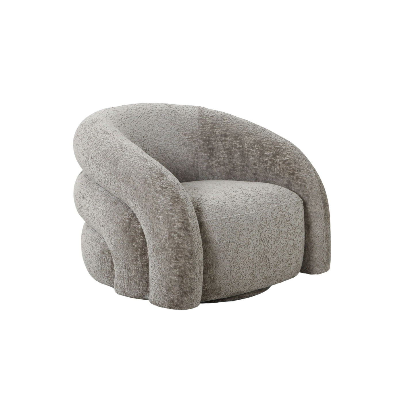 House Nordic Valletta lenestol med sving – moderne lenestol i slitesterkt grått polyesterstoff.