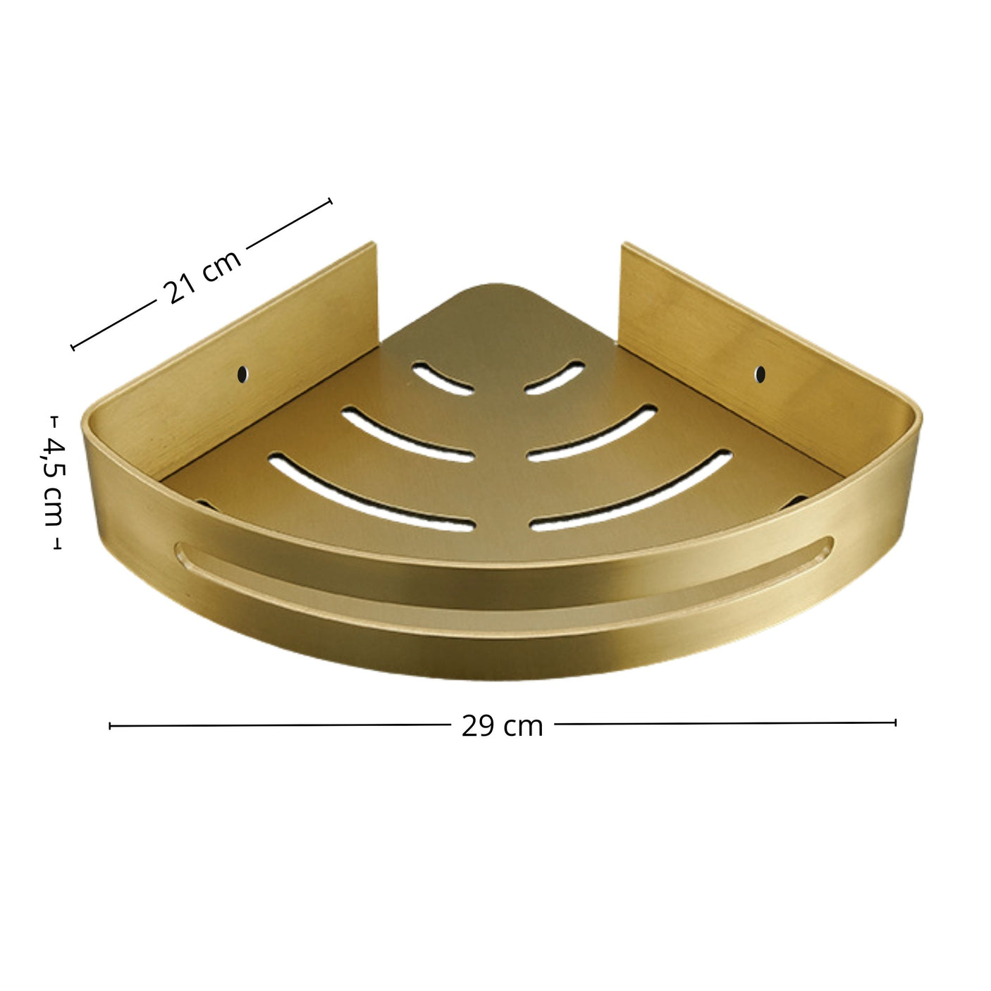 Dusjhylle til hjørne, messing