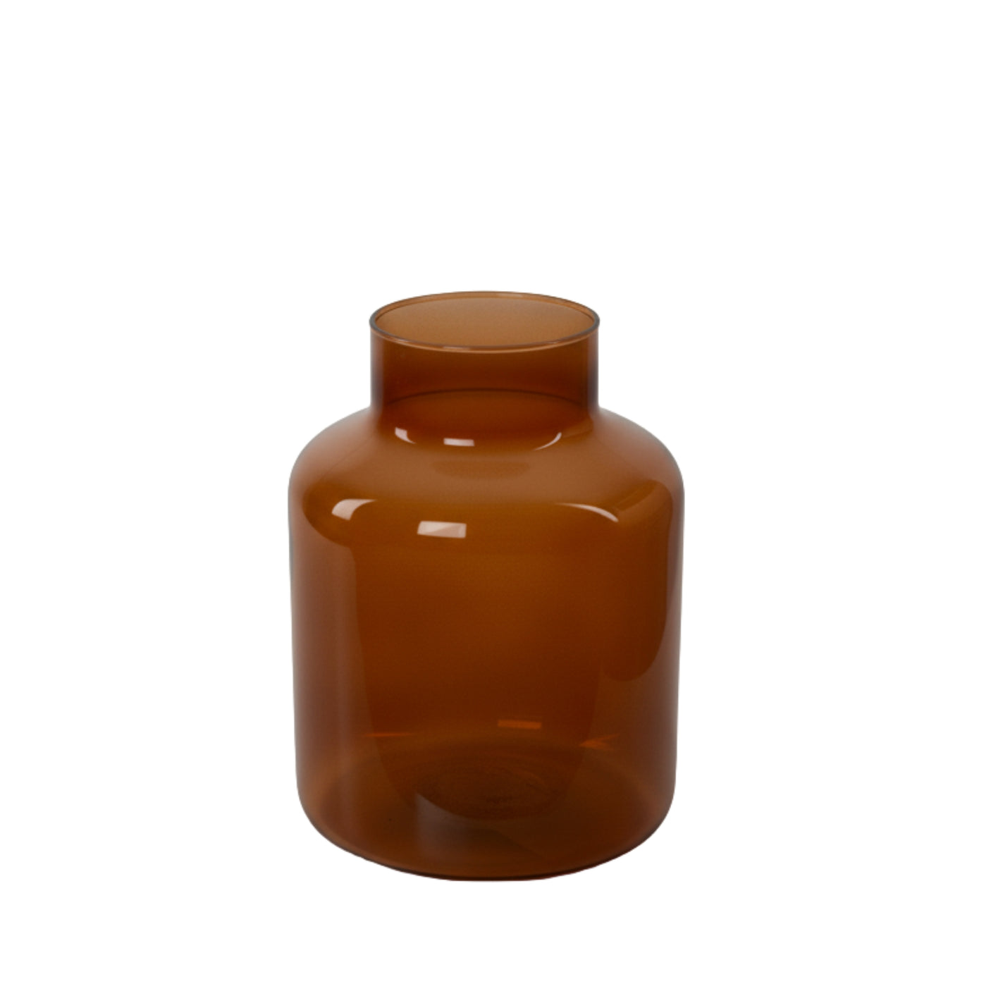 Vase i amber resirkulert glass 14 x 25 cm – dekorvase fra Lindas Dekor til blomster og strå.
