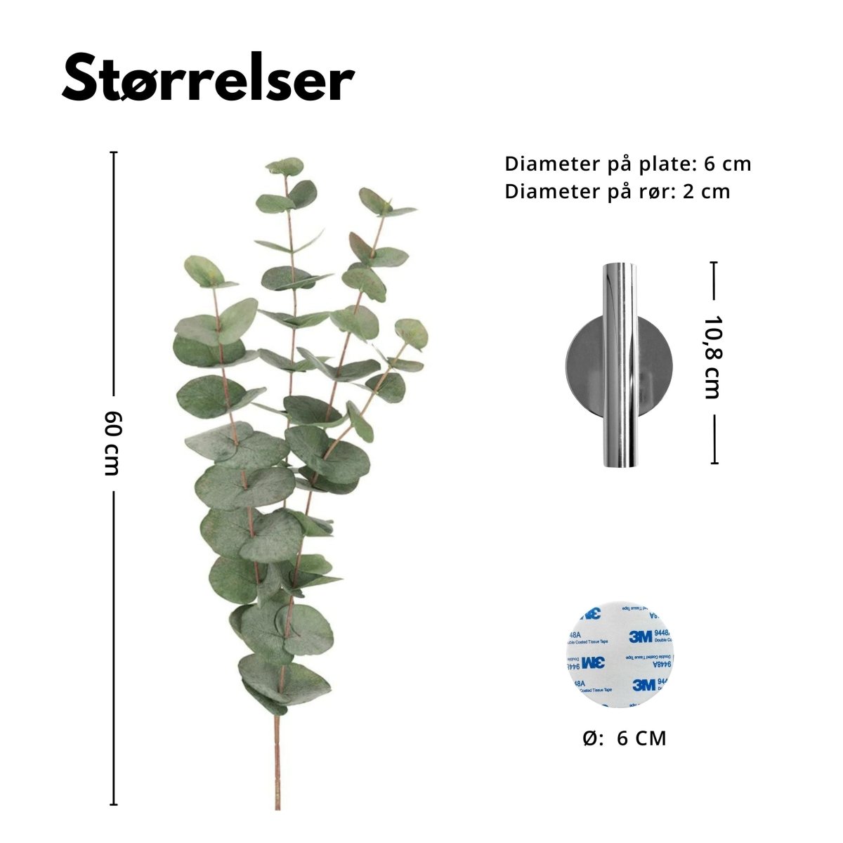 Eucalyptus & Manhattan veggvase, sølv - Lindas Dekor