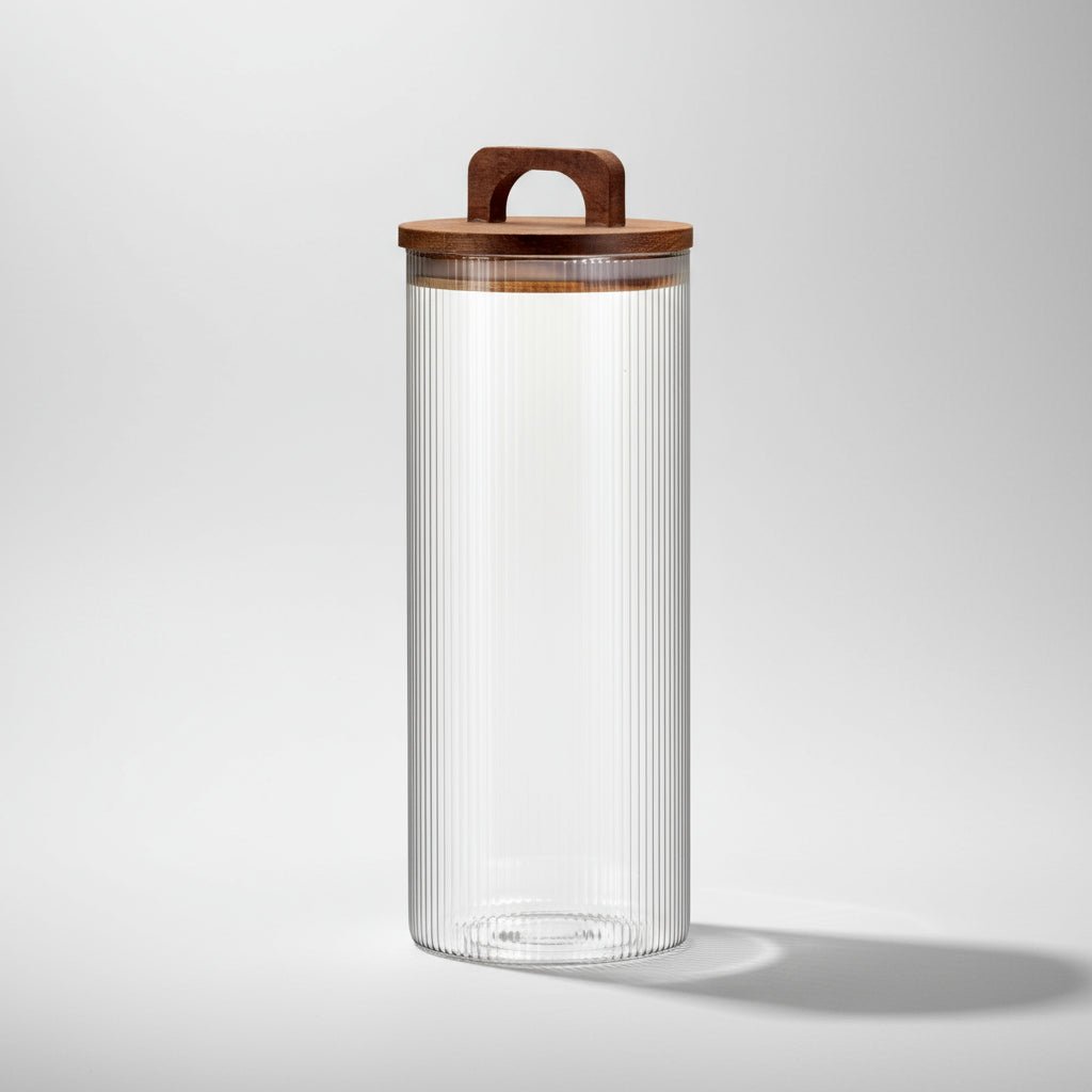 Glasskrukke med trelokk 1650 ml - Lindas Dekor
