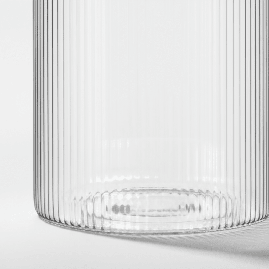 3-pk krukke rillet glass 1650 ml