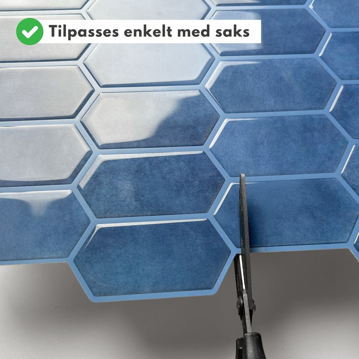 VareprÞve: Alexandra blÄ selvklebende veggfliser - Lindas Dekor