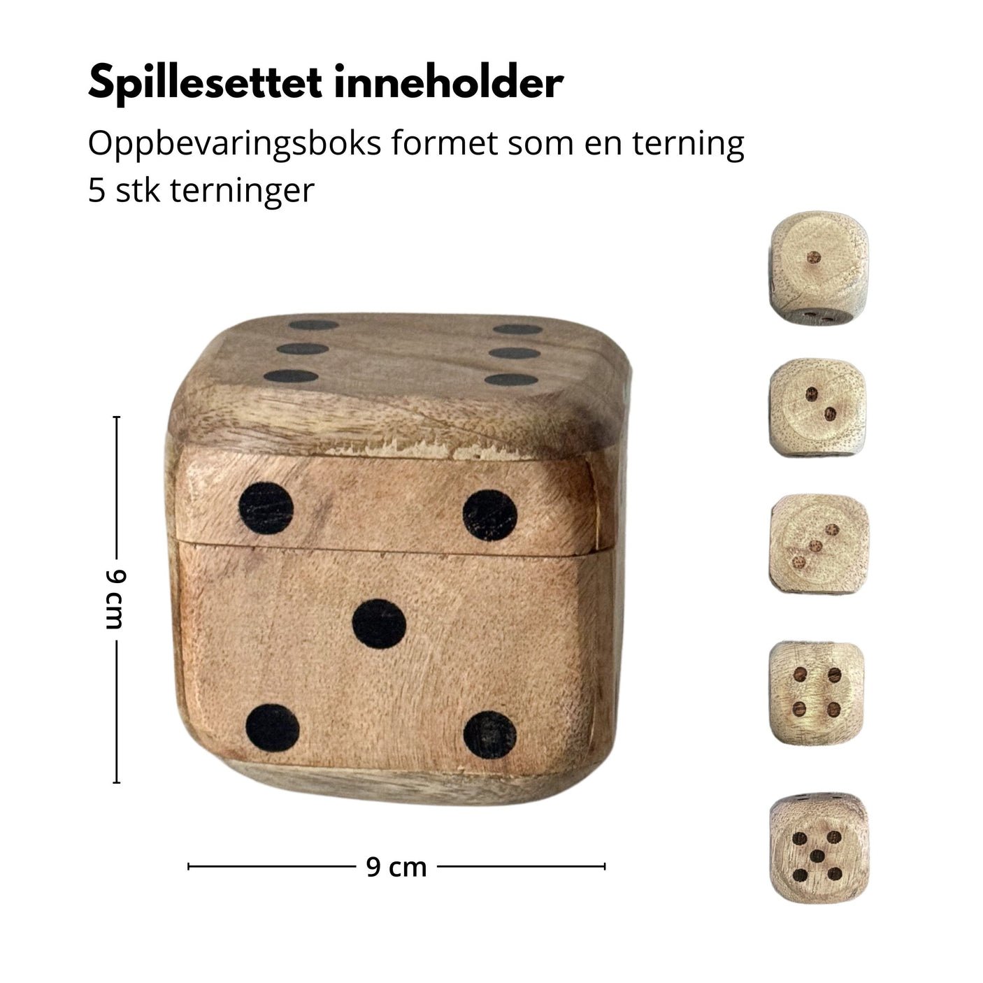 Spillesett med terninger, mangotre