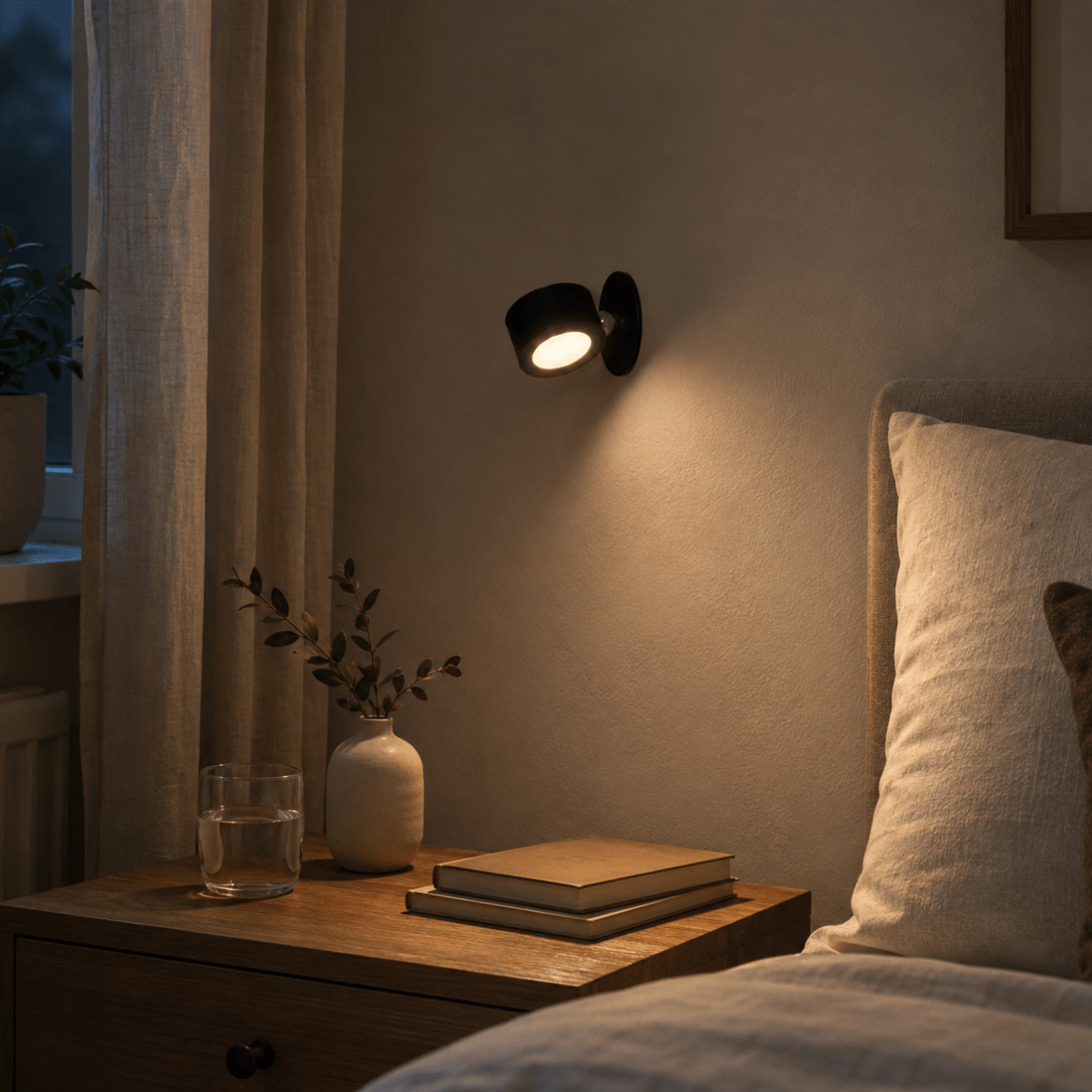 Oppladbar LED-vegglampe sort med touch-dimming 9,2 cm - Lindas Dekor Vegglampe