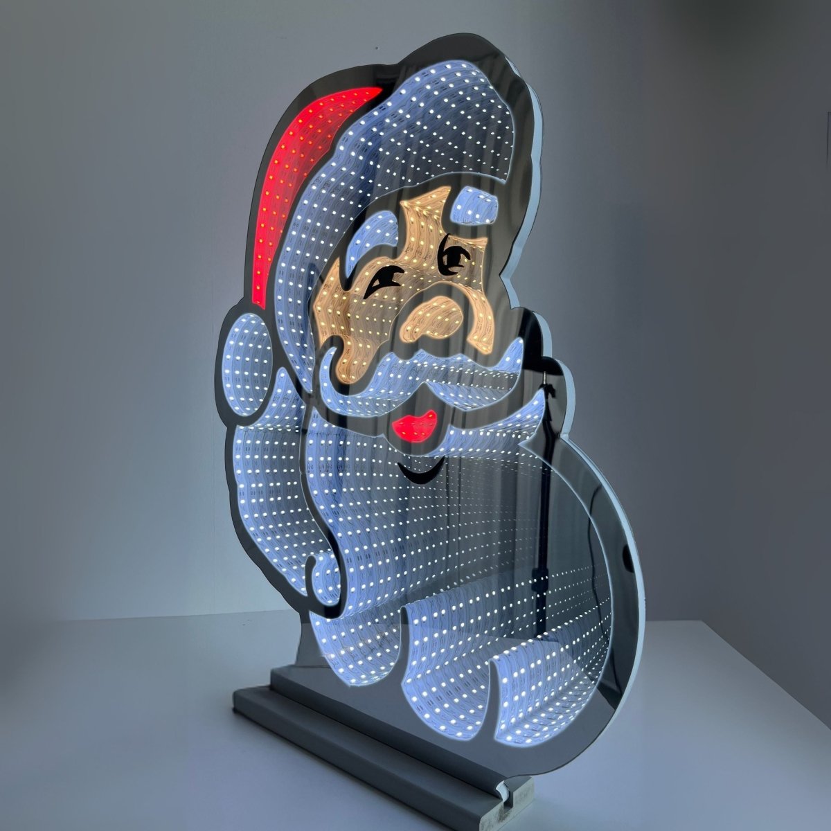 Julenissen LED lysskilt dobbeltsidet 69 cm - Lindas Dekor