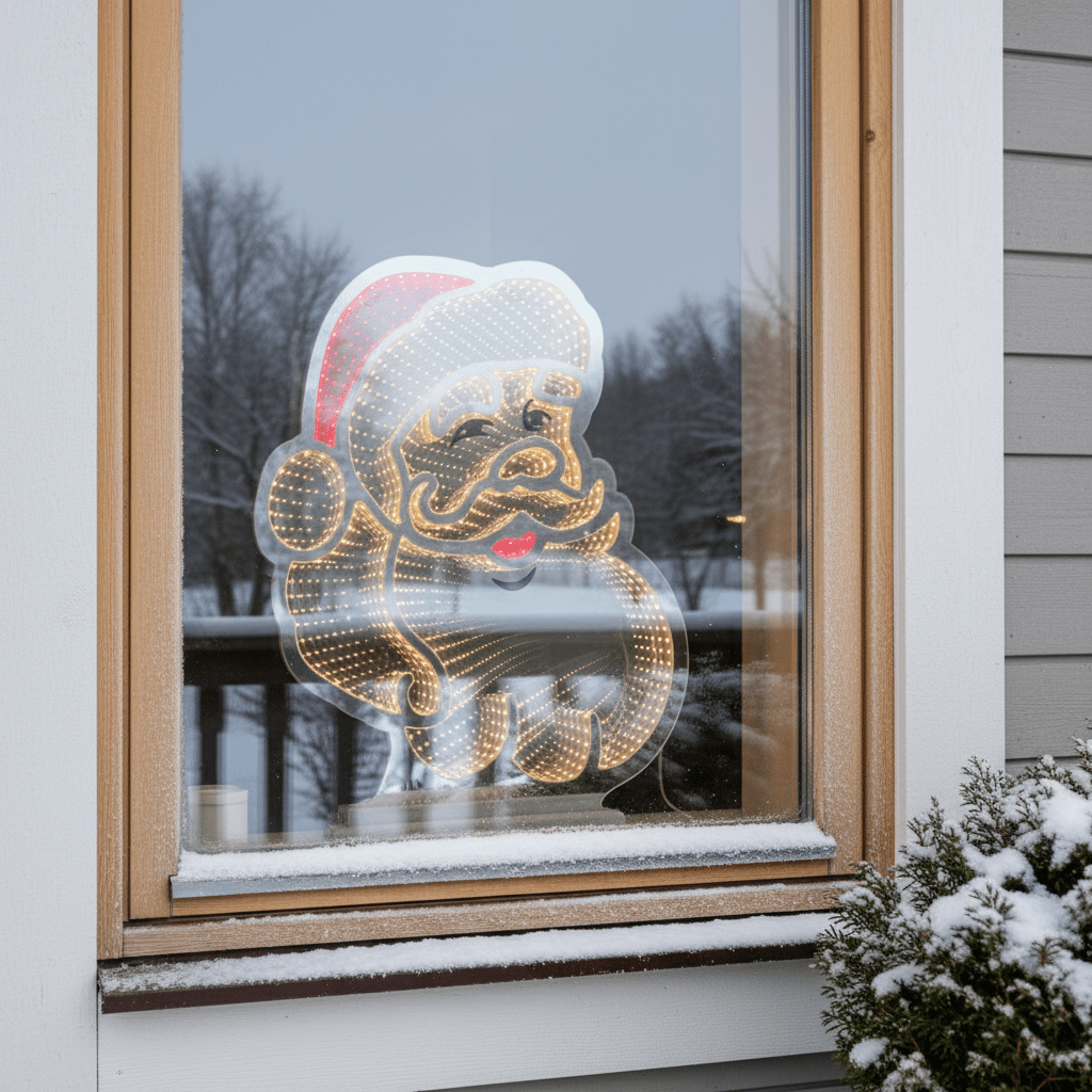 Julenissen LED-lyskilt to-sidet 69 cm - Lindas Dekor