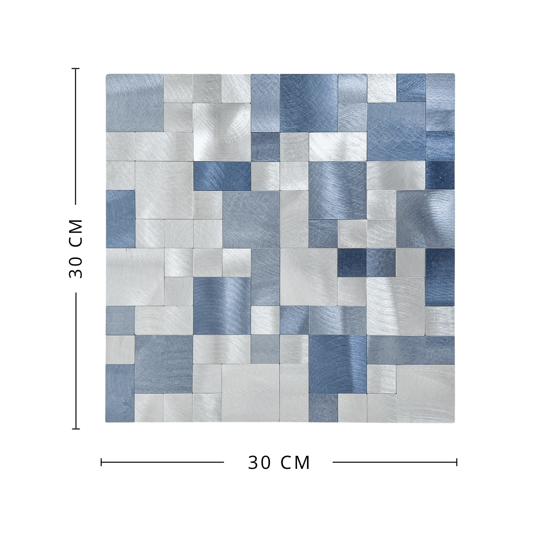 Lykke selvklebende fliser med glansfullt, speilende uttrykk.
