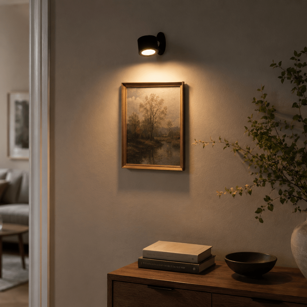 Oppladbar LED-vegglampe sort med touch-dimming 9,2 cm - Lindas Dekor Vegglampe