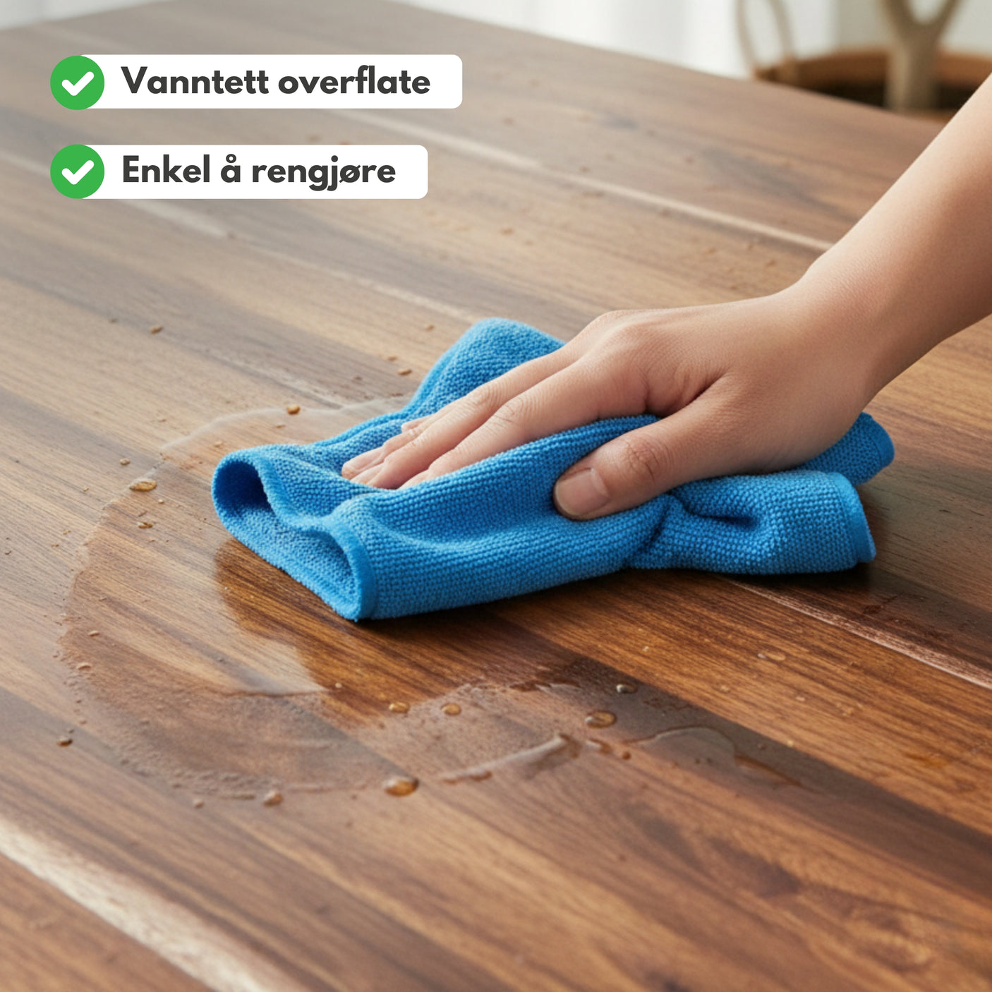 Kontaktplast fra lindas dekor er enkel å rengjøre med vanntett overflate