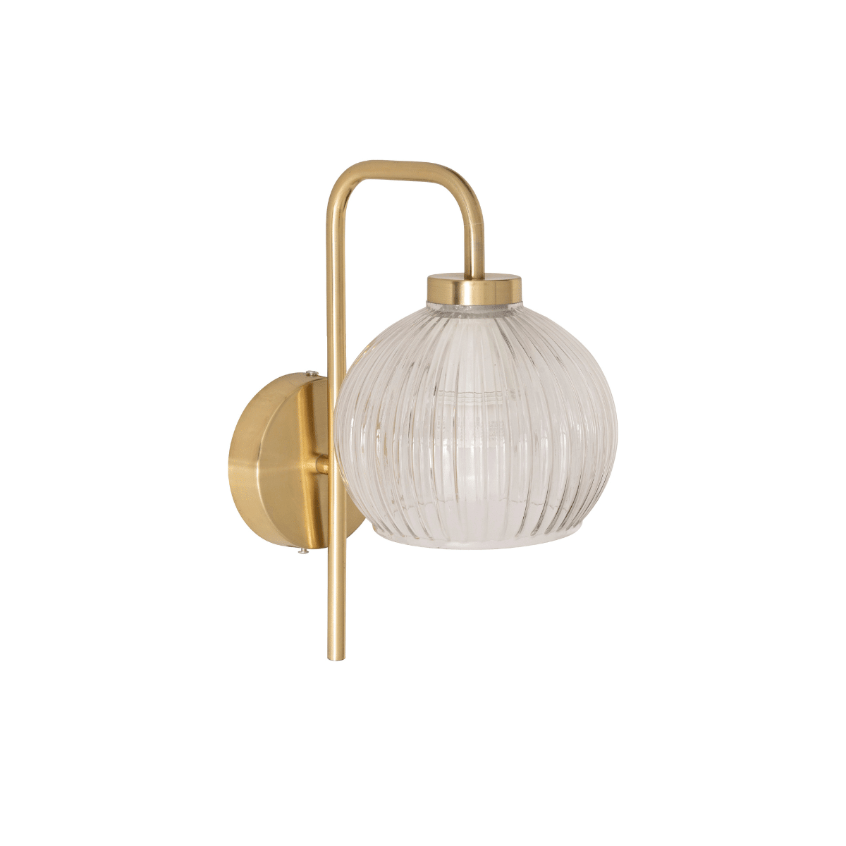 Vägglampa Krys med rilade glas i guld, 30 cm - Lindas Dekor Vägglampa