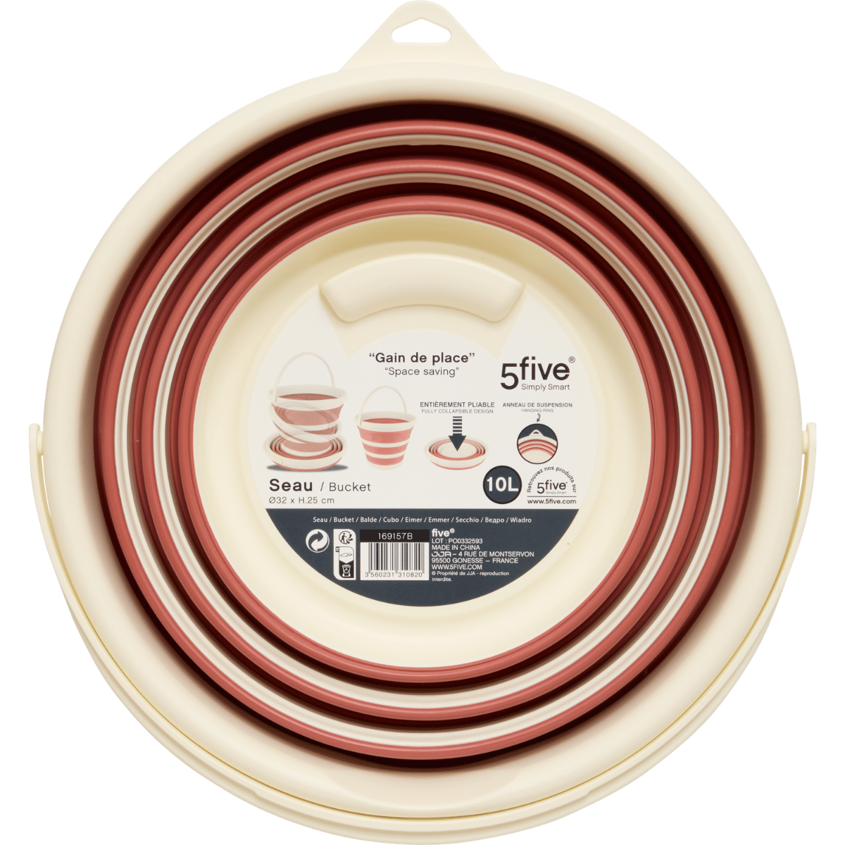 Fällbar hink 10 l assorterade färger