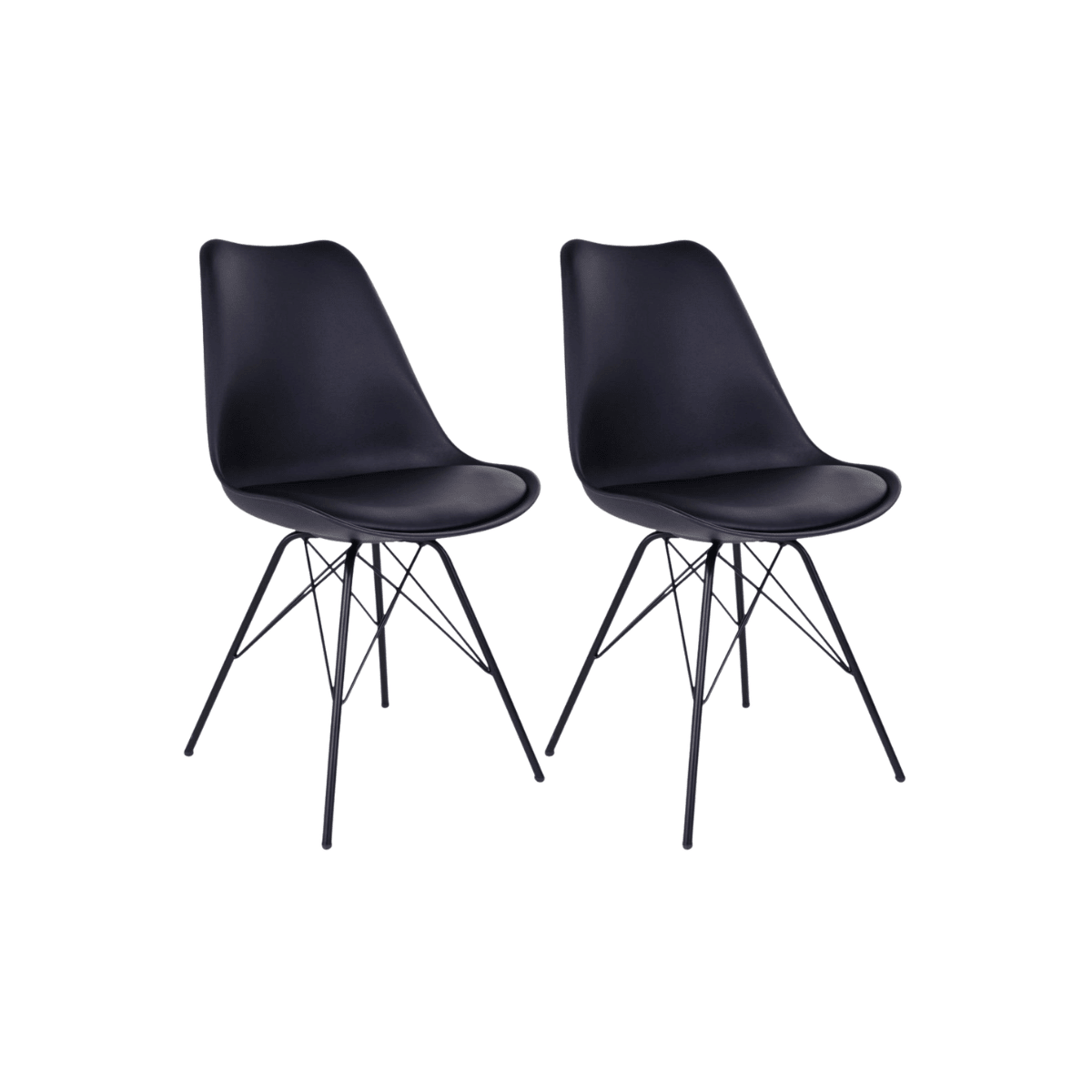 2-pk Oslo spiseestol sort - Lindas Dekor spiseestol