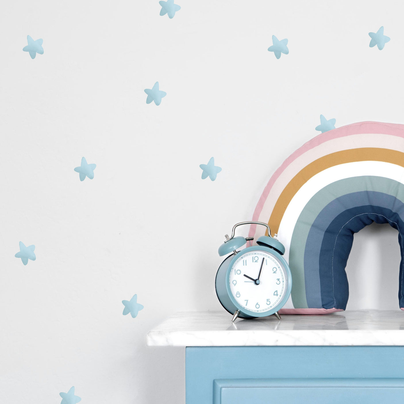 25-pk stjerner klistremerker, blå