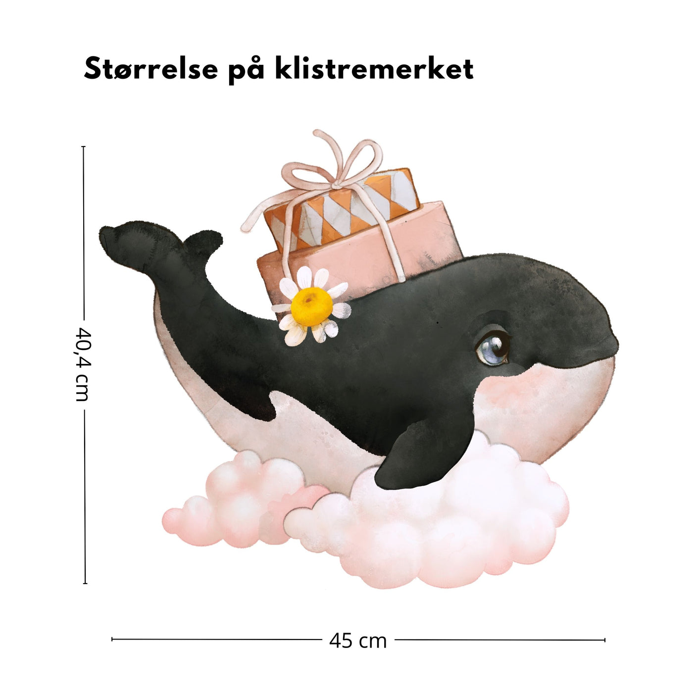 Hval på sky klistremerke