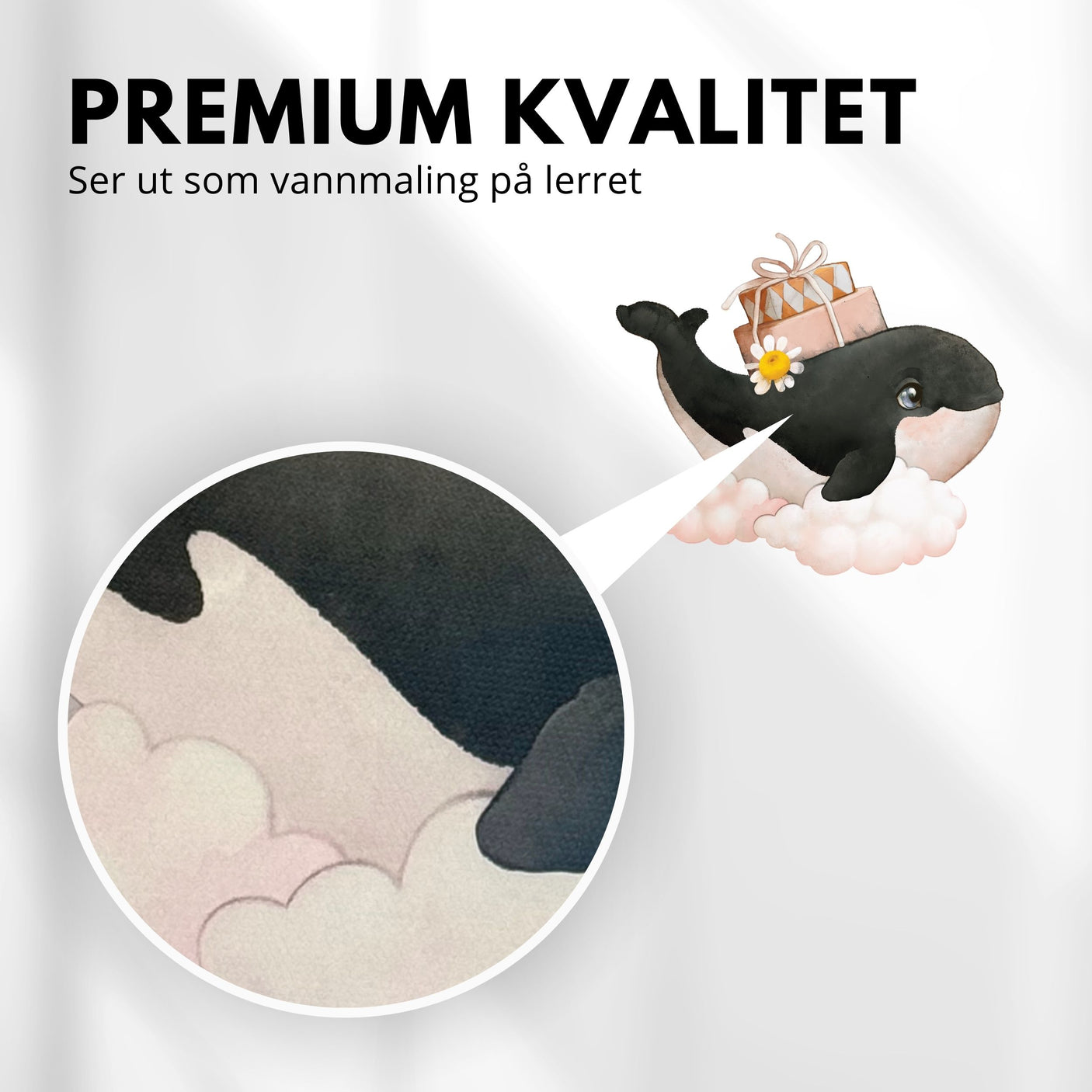 Hval på sky klistremerke