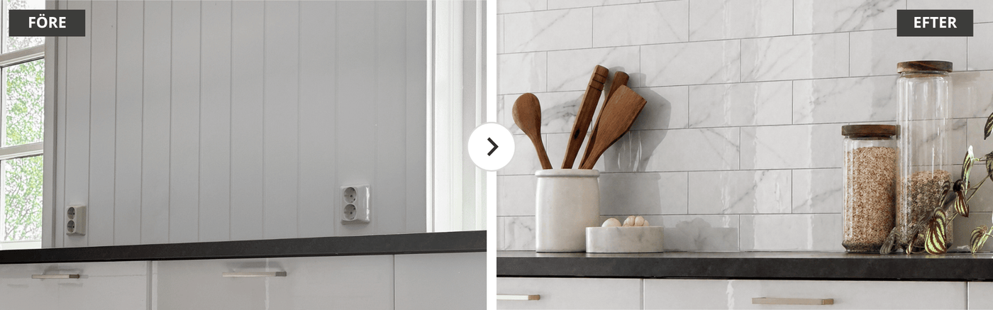 EasyTiles Pro självhäftande kakelplattor med realistisk kakelkänsla, snabb montering, vattenresistent yta och enkel rengöring