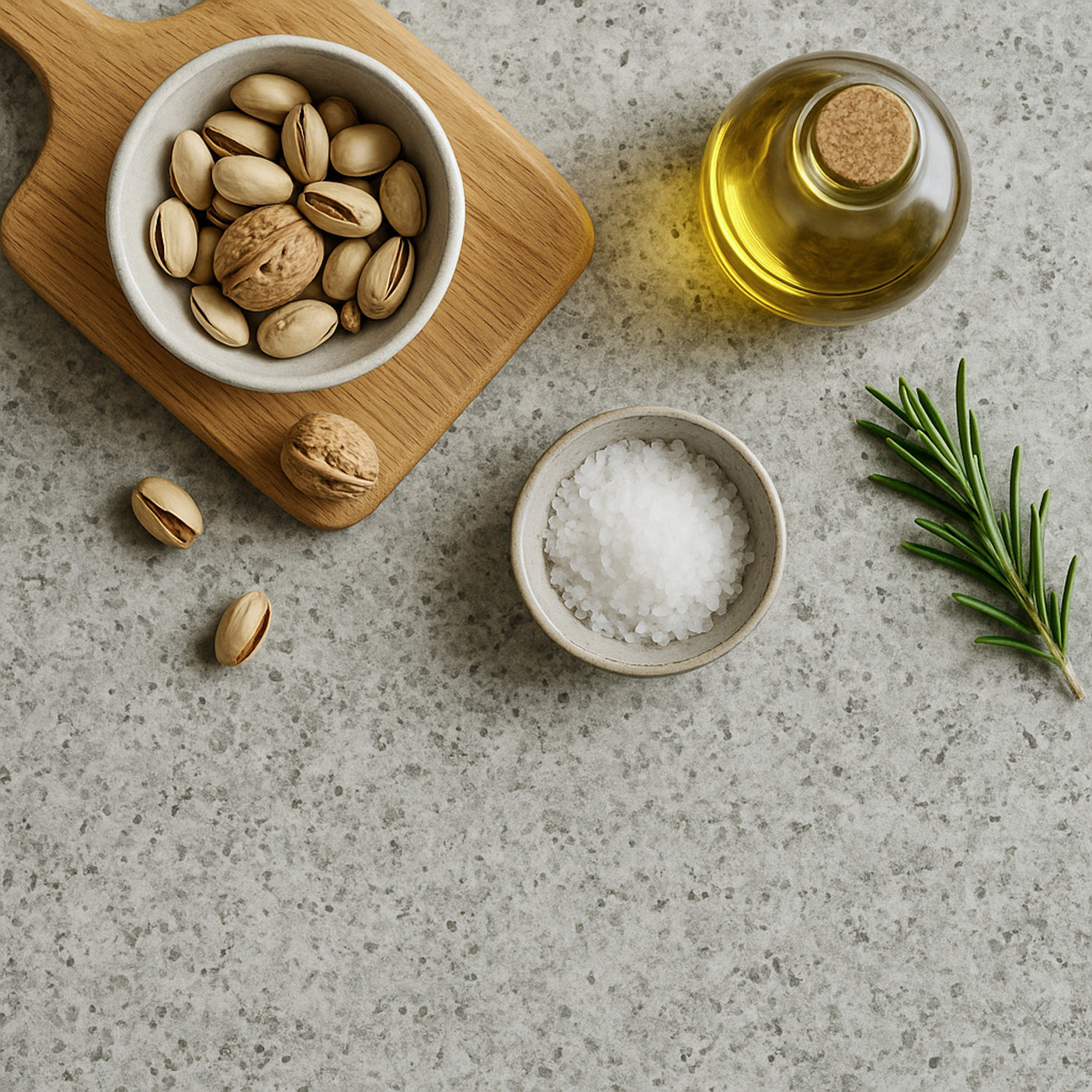 Betong kontaktplast på kjøkkenbenk