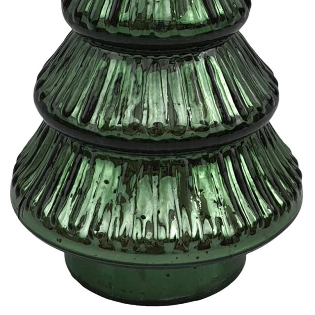 Grönt julgran i strukturerat glas 19 cm