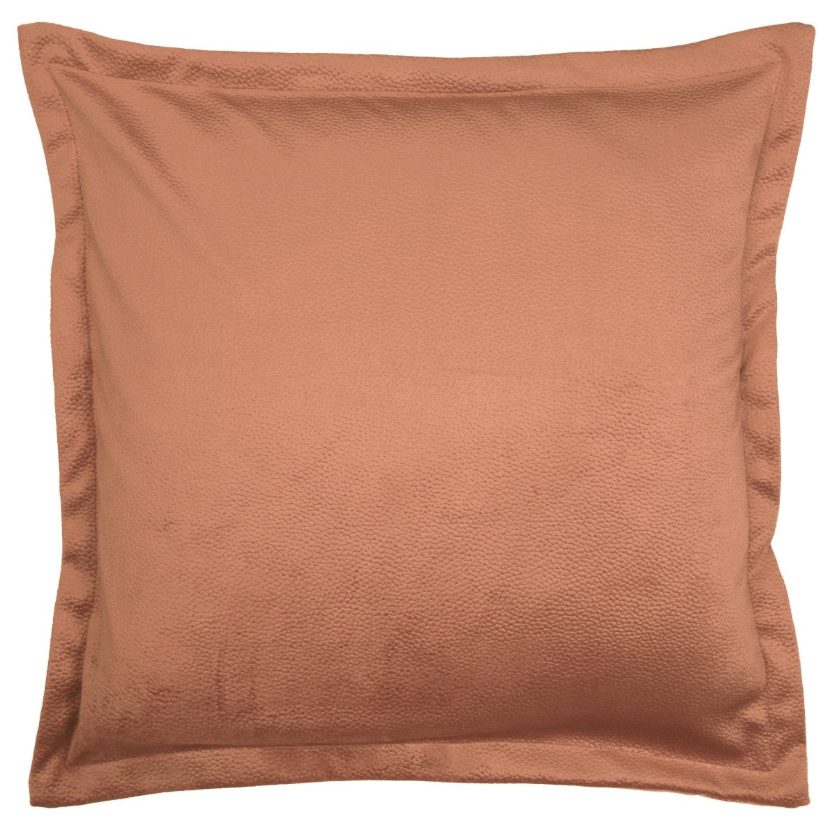 Amberfarget putetrekk i skinnlook 50 x 50 cm med sydd dekorativ kant