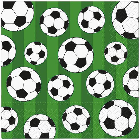 20 - pk Servietter: "Fotball" - Lindas Dekor