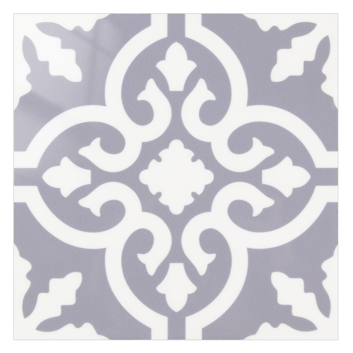 Runa selvklebende veggflis med klassisk marokkansk mønster i grått og hvitt.
