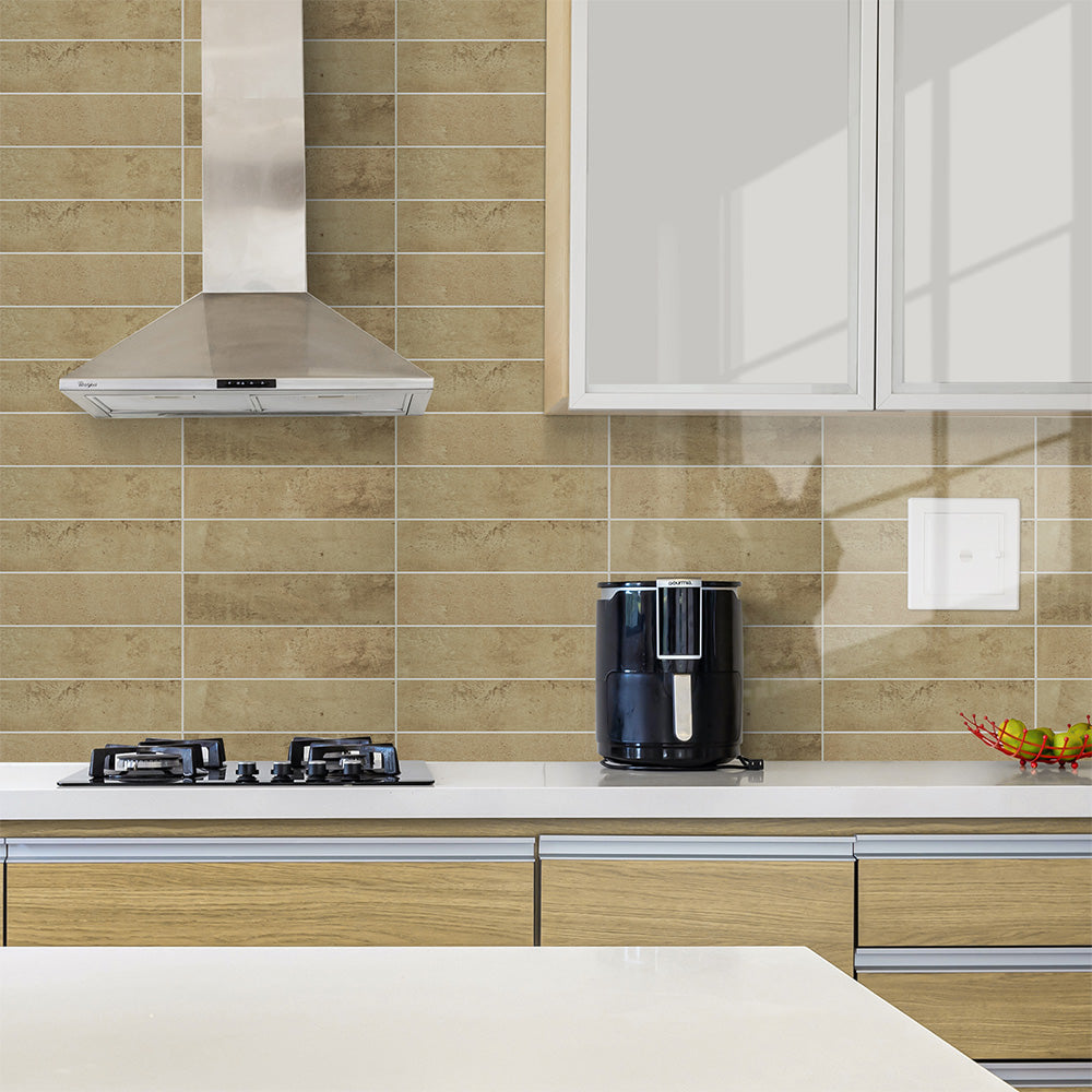 Louise gloss beige selvklebende veggfliser