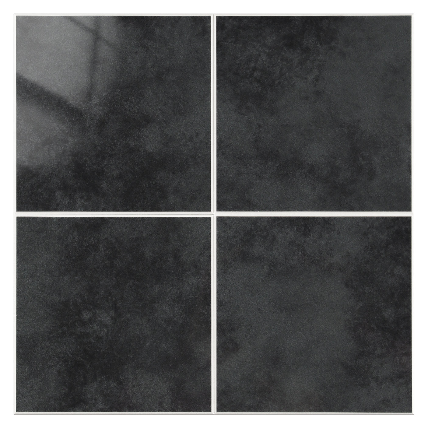 Melina Antrasitt selvklebende fliser med mørkt steinmønster.