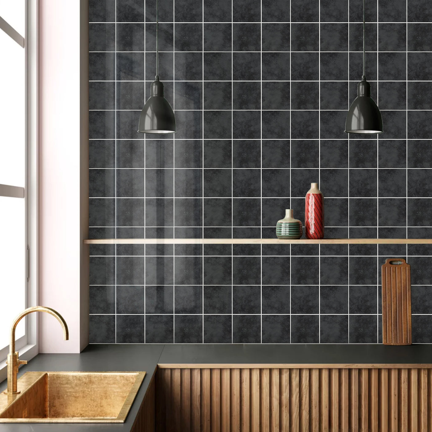 Perfekt for å gi veggene et moderne og solid uttrykk.