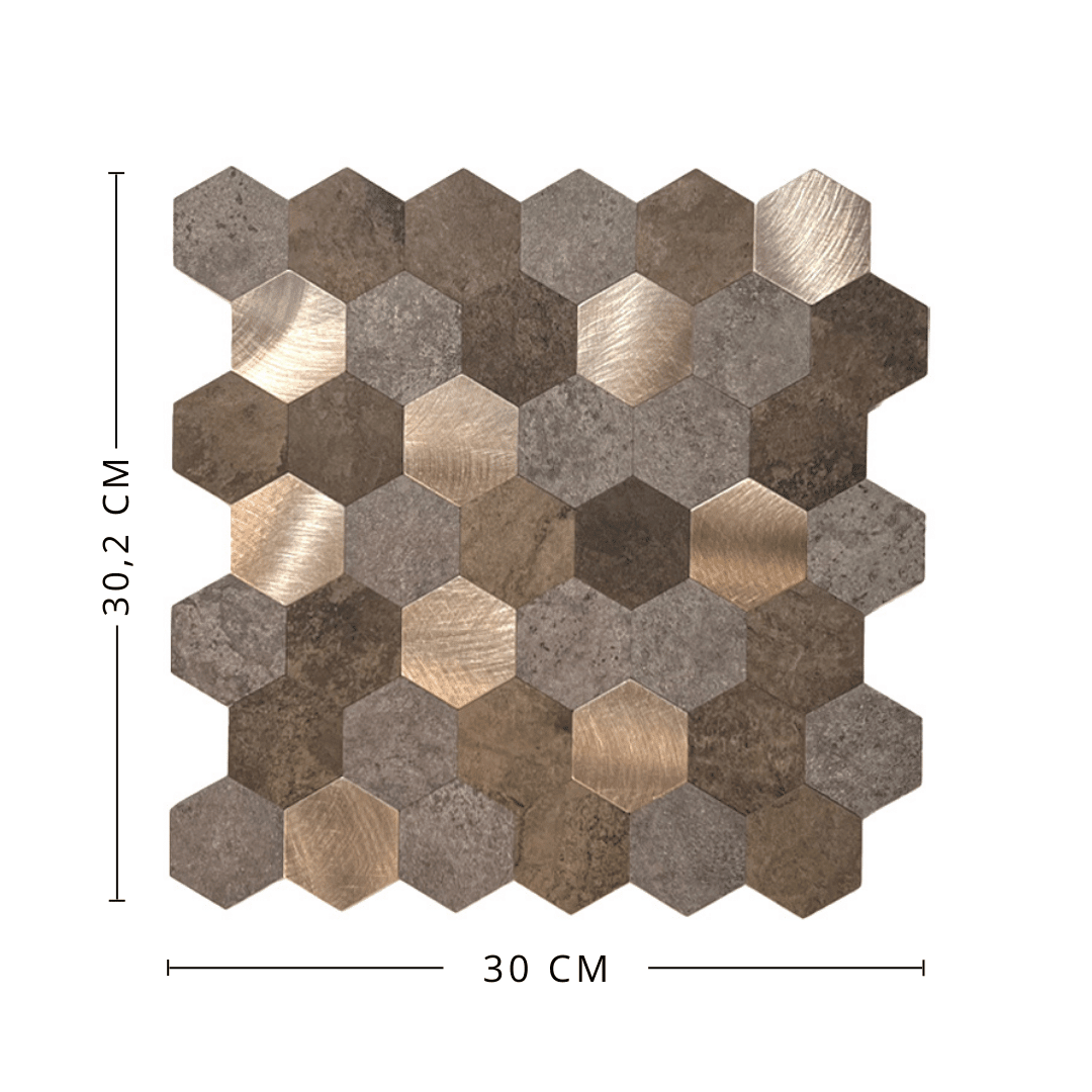 Vareprøve: Mocca hexagon selvklebende veggfliser - Lindas Dekor
