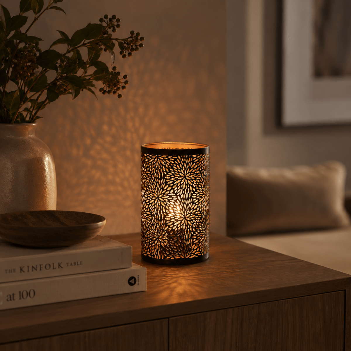 Nata LED lyslykt blomster - Lindas Dekor Lyslykt