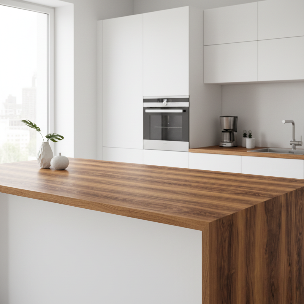 Boston oak kontaktplast på kjøkkenbenkeplate