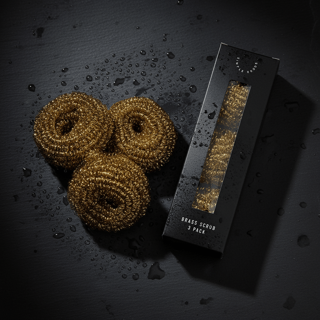 3 - pk Brass Oppvaskskrubb - Lindas Dekor