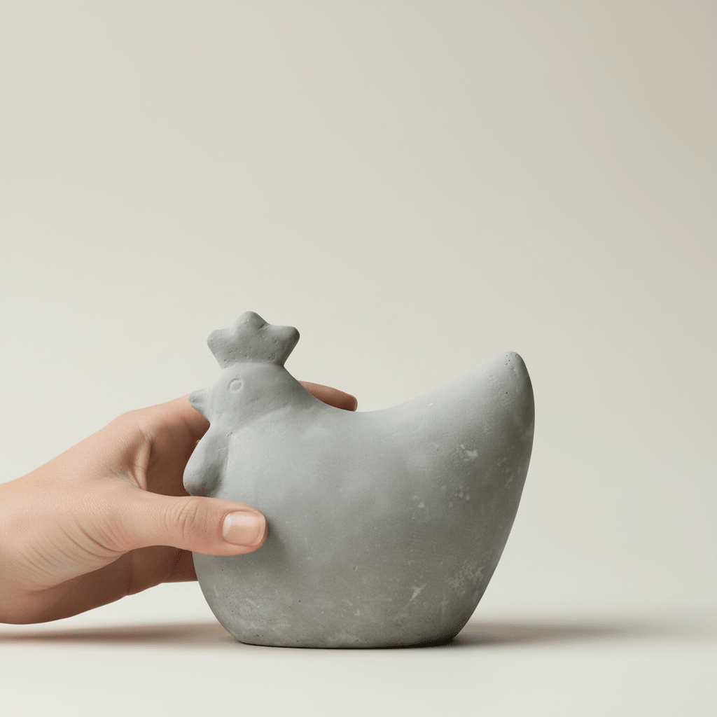 2 - pk DBKD Concrete Hen 14 cm + 18 cm påskepynt - Lindas Dekor