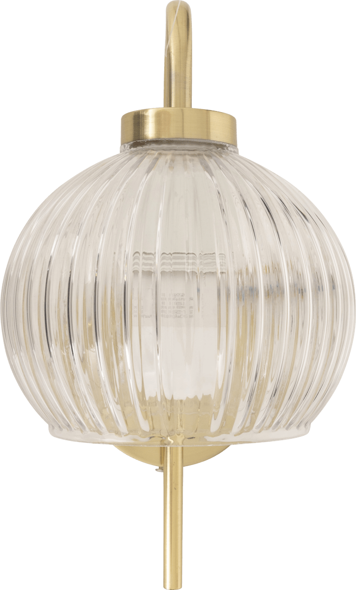 Vägglampa Krys med rillet glas i guld, 30 cm – produktbild 2