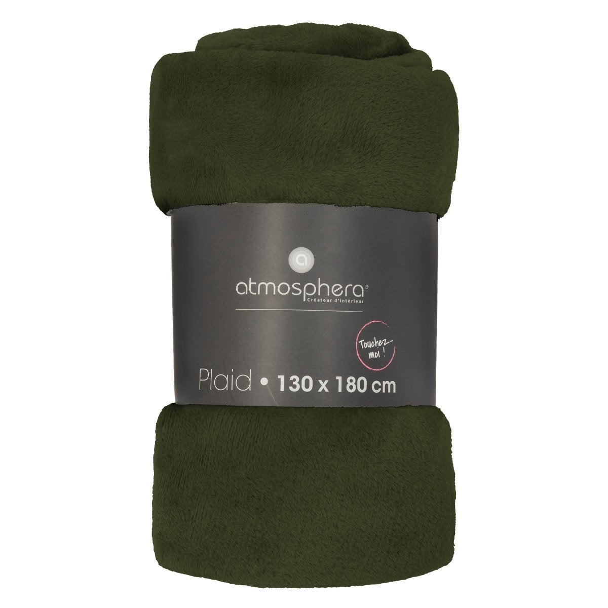 Flanelltäcke kaki 130 x 180 cm – förpackning 1