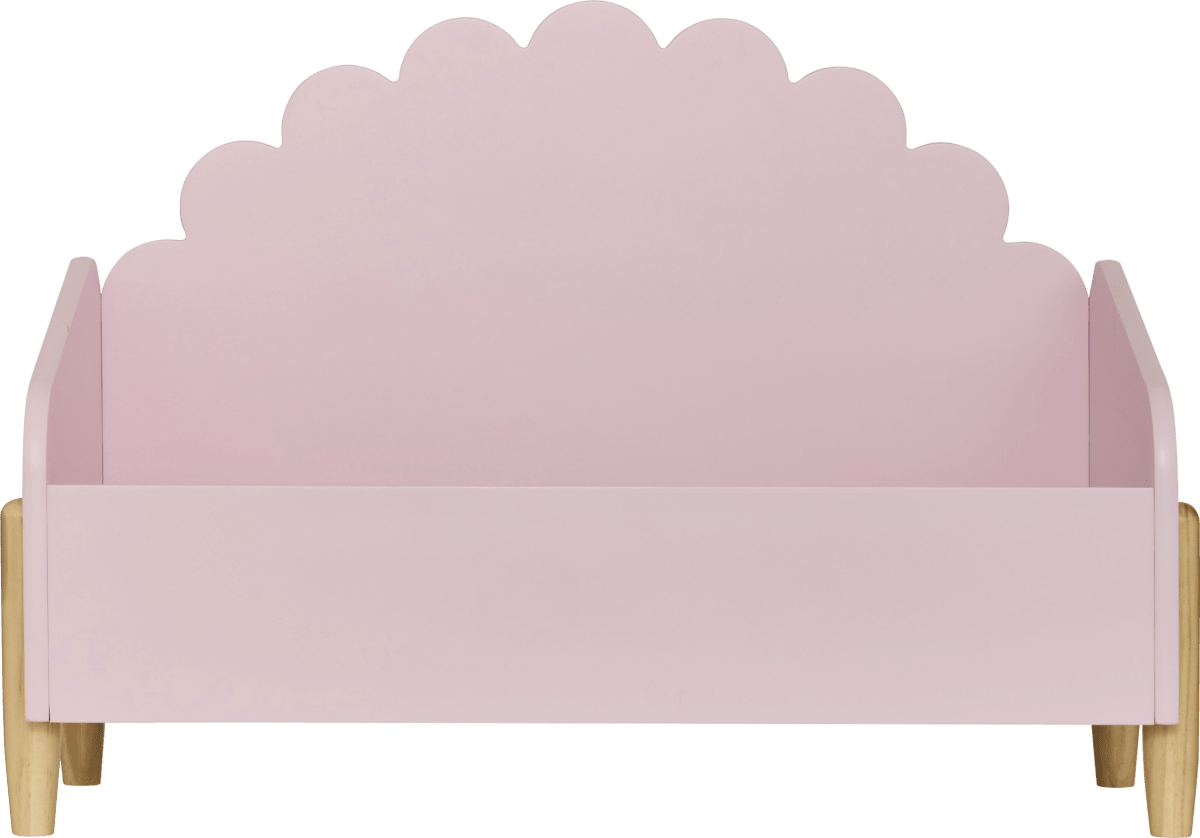 Rosa oppbevaringskiste for barn sett forfra