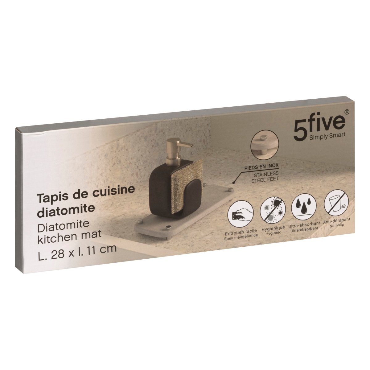 Emballasje til 5Five Simply Smart diatomittbrett 28 x 11 cm