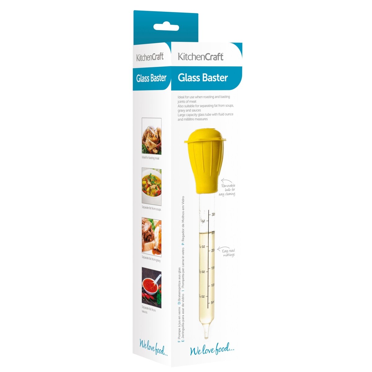 Basterpipa i glas placerad på kökbänken